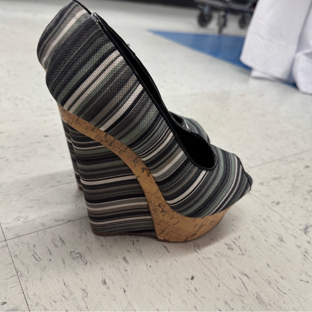 Striped Wedge Heels